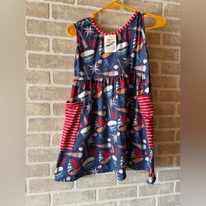 Sailor's Delight Kids Dress in Blue and Red